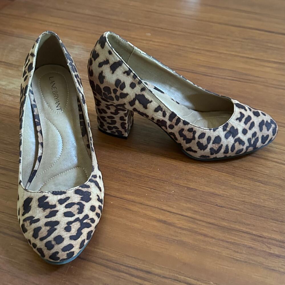 Lane Bryant Animal Print Heels Size 8W